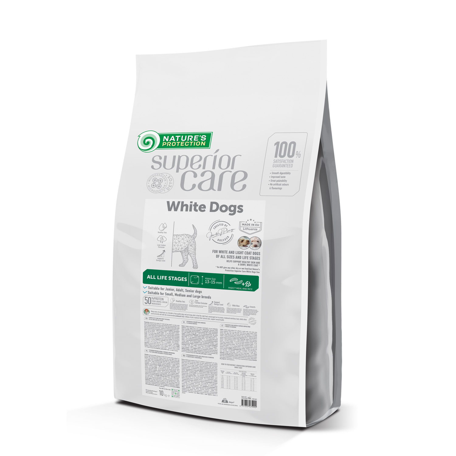 Nature's Protection Superior Care White Dogs Insect All Sizes and Life Stages сухий корм для собак, з білою шерстю