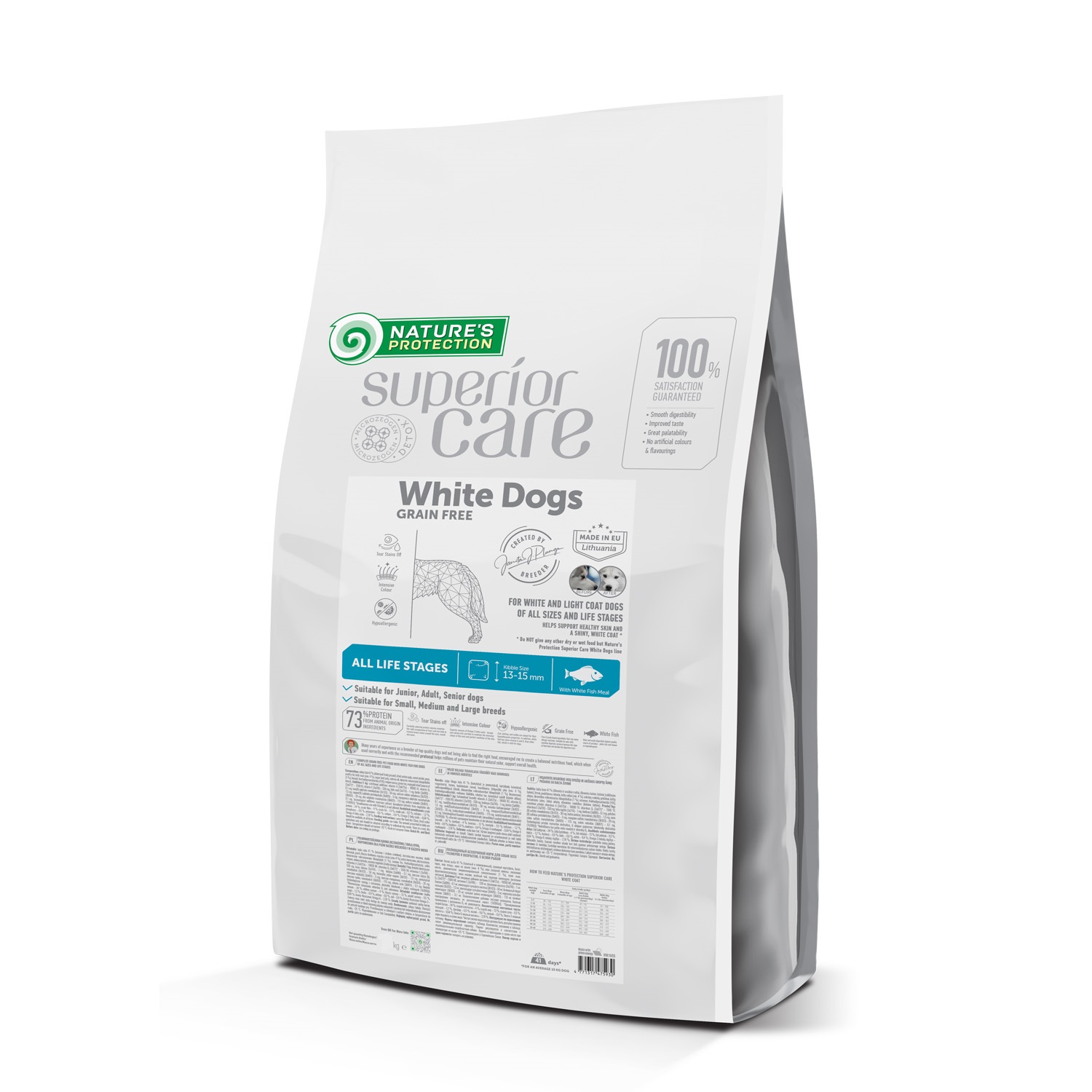 Nature's Protection Superior Care White Dogs Grain Free White Fish All Sizes and Life Stages сухий корм для собак з білою шерстю