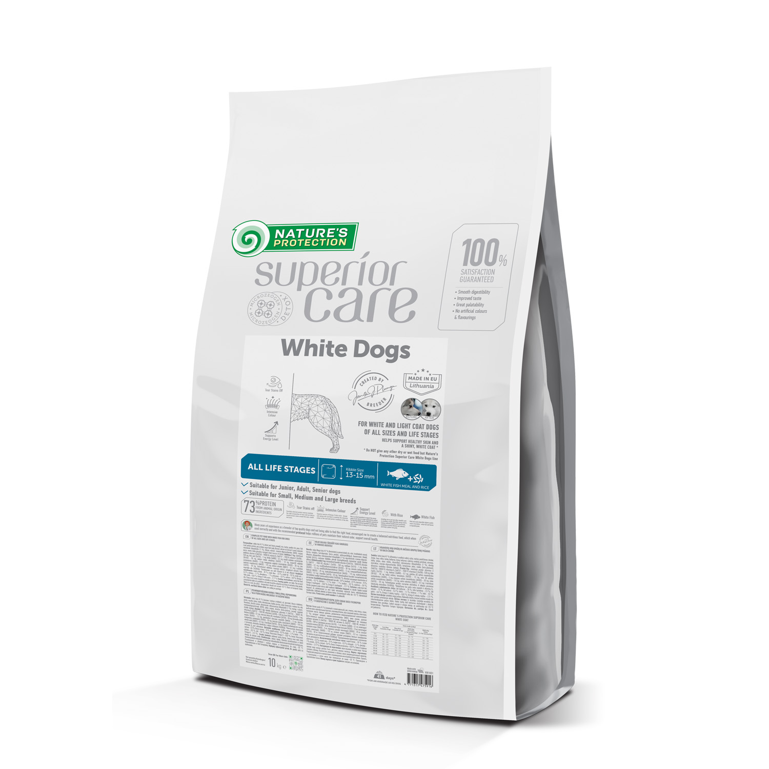 Nature's Protection Superior Care White Dogs White Dogs White Fish All Sizes and Life Stages сухий корм для собак, з білою шерстю